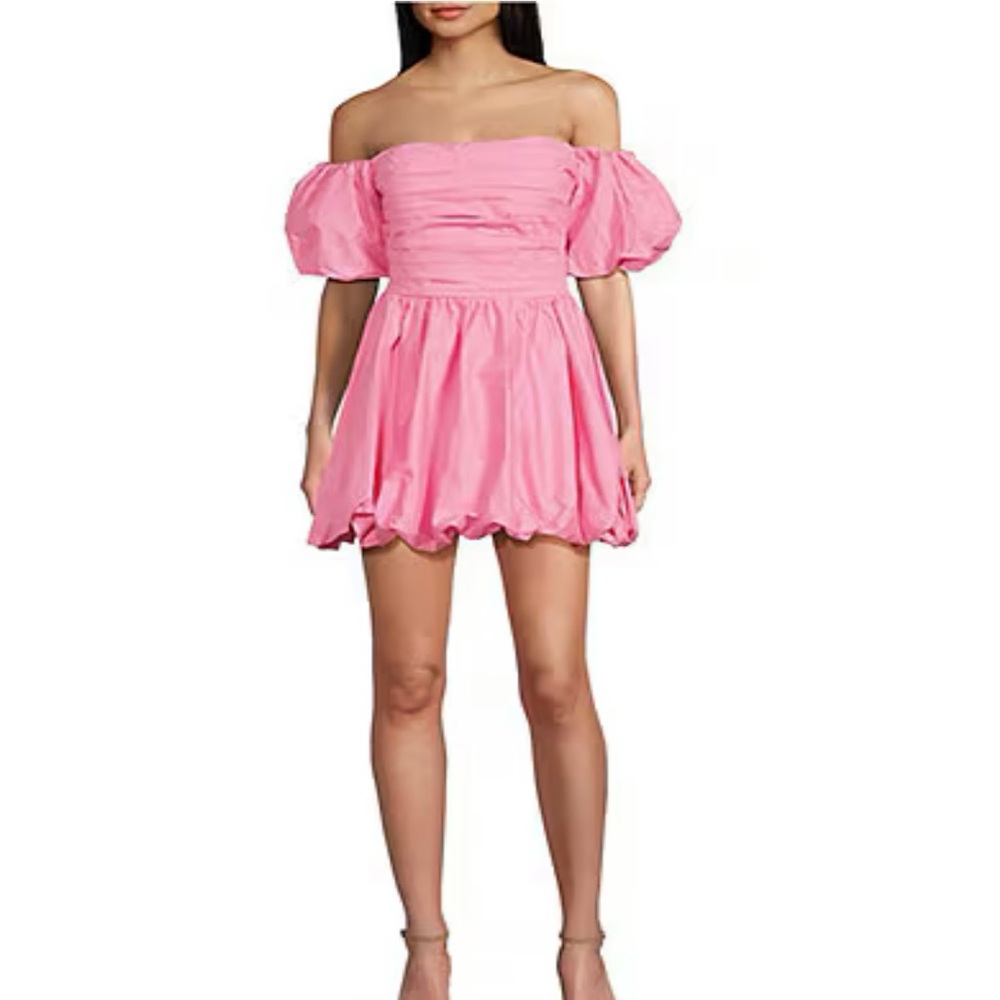Chic Pink Off-Shoulder Mini Dress